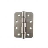 Atlantic - AHR1433SSS(3) Grade 13 Fire Rated Radius Corner Ball Bearing Hinges 4" x 3" x 3mm - Satin Stainless Steel (Pack of 3)