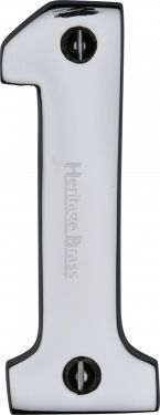 Click Here To Enlarge This Photo Of C1566 1-PC Heritage Brass Numeral 1 Face Fix 76mm (3") Polished Chrome Finish