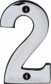C1566 2-PC Heritage Brass Numeral 2 Face Fix 76mm (3") Polished Chrome Finish