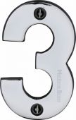 C1566 3-PC Heritage Brass Numeral 3 Face Fix 76mm (3") Polished Chrome Finish