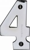 C1566 4-PC Heritage Brass Numeral 4 Face Fix 76mm (3") Polished Chrome Finish