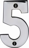 C1566 5-PC Heritage Brass Numeral 5 Face Fix 76mm (3") Polished Chrome Finish