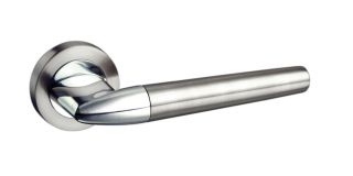 Atlantic - M191SNCP Mediterranean 'Toulon' Lever on Round Rose - Satin Nickel/Polished Chrome