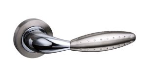 Atlantic - M73SNCP Mediterranean 'Oran' Lever on Round Rose - Satin Nickel/Polished Chrome