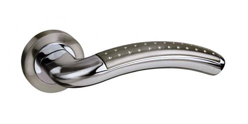 Click Here To Enlarge This Photo Of Atlantic - M78SNCP Mediterranean 'Monaco' Lever on Round Rose - Satin Nickel/Polished Chrome