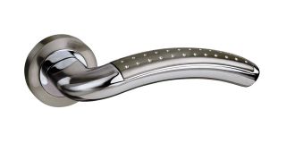 Atlantic - M78SNCP Mediterranean 'Monaco' Lever on Round Rose - Satin Nickel/Polished Chrome