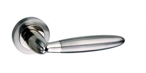 Click Here To Enlarge This Photo Of Atlantic - M83SNNP Mediterranean 'Gibraltar' Lever on Round Rose - Satin/Polished Nickel
