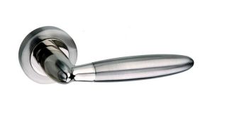 Atlantic - M83SNNP Mediterranean 'Gibraltar' Lever on Round Rose - Satin/Polished Nickel