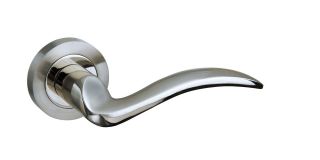 Atlantic - M85SNNP Mediterranean 'Valencia' Lever on Round Rose - Satin/Polished Nickel
