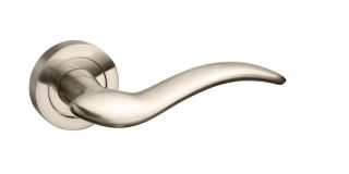 Atlantic - M86SN Mediterranean 'Barcelona' Lever on Round Rose - Satin Nickel