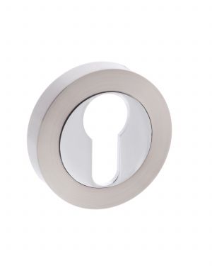 Click Here To Enlarge This Photo Of Atlantic - MESCESNCP Mediterranean Euro Escutcheons on Round Rose - Satin Nickel/Polished Chrome