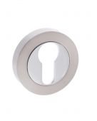 Atlantic - MESCESNCP Mediterranean Euro Escutcheons on Round Rose - Satin Nickel/Polished Chrome