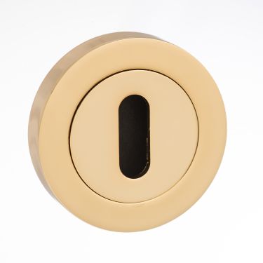Click Here To Enlarge This Photo Of Atlantic - MESCKBP Mediterranean Key Escutcheons on Round Rose - Polished Brass