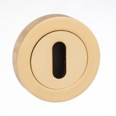 Atlantic - MESCKBP Mediterranean Key Escutcheons on Round Rose - Polished Brass