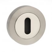 Atlantic - MESCKSNNP Mediterranean Key Escutcheons on Round Rose - Satin/Polished Nickel