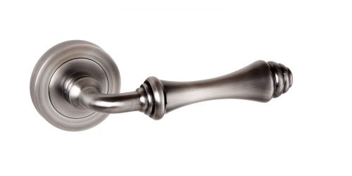 Click Here To Enlarge This Photo Of Atlantic - OE127MBN Old English 'Durham' Lever on Round Rose - Matt Gun Metal