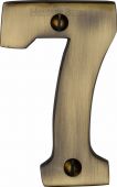 C1566 7-AT Heritage Brass Numeral 7 Face Fix 76mm (3") Antique Brass Finish