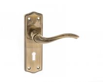 Atlantic - OE178KAB Old English 'Warwick' Lock Levers on Backplate - Antique Brass