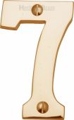 C1566 7-PB Heritage Brass Numeral 7 Face Fix 76mm (3") Polished Brass Finish