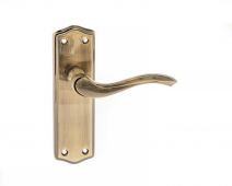 Atlantic - OE178LAB Old English 'Warwick' Latch Levers on Backplate - Antique Brass