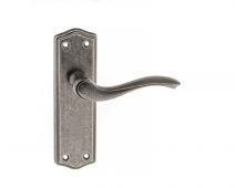 Atlantic - OE178LDS Old English 'Warwick' Latch Levers on Backplate - Distressed Silver