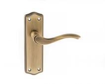 Atlantic - OE178LMAB Old English 'Warwick' Latch Levers on Backplate - Matt Antique Brass