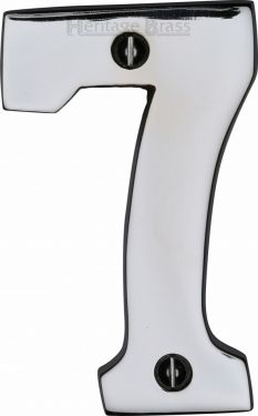 Click Here To Enlarge This Photo Of C1566 7-PC Heritage Brass Numeral 7 Face Fix 76mm (3") Polished Chrome Finish