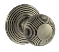 Atlantic - OE50RMKMBN Old English 'Ripon' Solid Brass Reeded Mortice Knob on Concealed Fix Rose - Matt Gun Metal