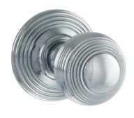 Atlantic - OE50RMKPC Old English 'Ripon' Solid Brass Reeded Mortice Knob on Concealed Fix Rose - Polished Chrome