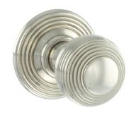 Atlantic - OE50RMKPN Old English 'Ripon' Solid Brass Reeded Mortice Knob on Concealed Fix Rose - Polished Nickel