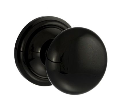 Click Here To Enlarge This Photo Of Atlantic - OE58MMKBN Old English 'Harrogate' Solid Brass Mushroom Mortice Knob on Concealed Fix Rose - Black Nickel