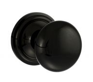 Atlantic - OE58MMKBN Old English 'Harrogate' Solid Brass Mushroom Mortice Knob on Concealed Fix Rose - Black Nickel