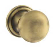 Atlantic - OE58MMKMAB Old English 'Harrogate' Solid Brass Mushroom Mortice Knob on Concealed Fix Rose - Matt Antique Brass