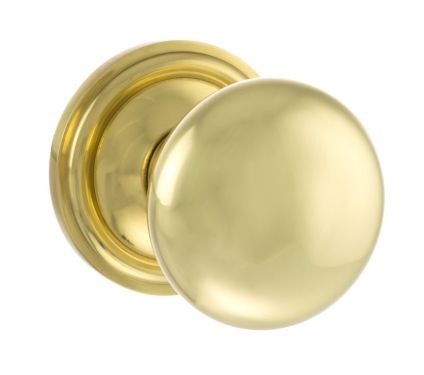 Click Here To Enlarge This Photo Of Atlantic - OE58MMKPB Old English 'Harrogate' Solid Brass Mushroom Mortice Knob on Concealed Fix Rose - Polished Brass