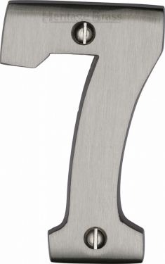 Click Here To Enlarge This Photo Of C1566 7-SN Heritage Brass Numeral 7 Face Fix 76mm (3") Satin Nickel Finish