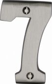 C1566 7-SN Heritage Brass Numeral 7 Face Fix 76mm (3") Satin Nickel Finish