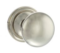Atlantic - OE58MMKPN Old English 'Harrogate' Solid Brass Mushroom Mortice Knob on Concealed Fix Rose - Polished Nickel