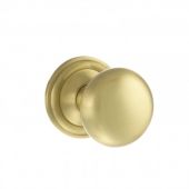 Atlantic - OE58MMKSB Old English 'Harrogate' Solid Brass Mushroom Mortice Knob on Concealed Fix Rose - Satin Brass