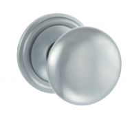 Atlantic - OE58MMKSC Old English 'Harrogate' Solid Brass Mushroom Mortice Knob on Concealed Fix Rose - Satin Chrome