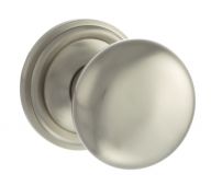 Atlantic - OE58MMKSN Old English 'Harrogate' Solid Brass Mushroom Mortice Knob on Concealed Fix Rose - Satin Nickel