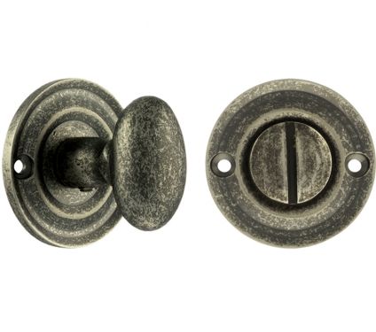 Click Here To Enlarge This Photo Of Atlantic - OEOWCDS Old English Solid Brass Oval WC Turn and Release - Distressed Silver