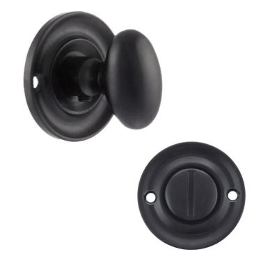 Click Here To Enlarge This Photo Of Atlantic - OEOWCMB Old English Solid Brass Oval WC Turn and Release - Matt Black