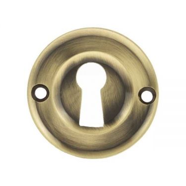 Click Here To Enlarge This Photo Of Atlantic - OERKEAB Old English Solid Brass Standard Key Escutcheons - Antique Brass