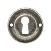 Atlantic - OERKEDS Old English Solid Brass Standard Key Escutcheons - Distressed Silver