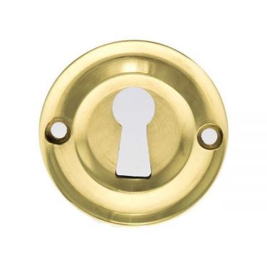 Click Here To Enlarge This Photo Of Atlantic - OERKEPB Old English Solid Brass Standard Key Escutcheons - Polished Brass