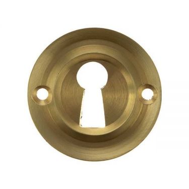 Click Here To Enlarge This Photo Of Atlantic - OERKESB Old English Solid Brass Standard Key Escutcheons - Satin Brass