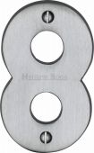C1566 8-SC Heritage Brass Numeral 8 Face Fix 76mm (3") Satin Chrome Finish
