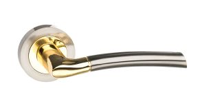 Atlantic - S33RSNBP STATUS 'Indiana' Lever on Round Rose - Satin Nickel/Polished Brass