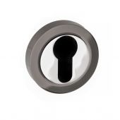 Atlantic - S3ESCERBNPC STATUS Euro Escutcheons on Round Rose - Black Nickel/Polished Chrome