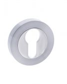 Atlantic - S3ESCERSCPC STATUS Euro Escutcheons on Round Rose - Satin/Polished Chrome